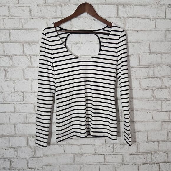 V. Secret stripe open back long sleeve top - Picture 1 of 15